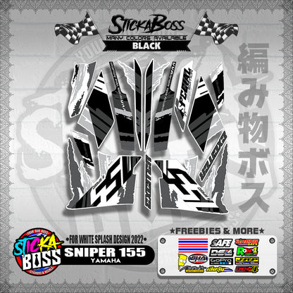 SNIPER 155 NEW STOCK DECALS ( FOR WHITE SPLASH DESIGN 2022 )【WITH FREEBIES】