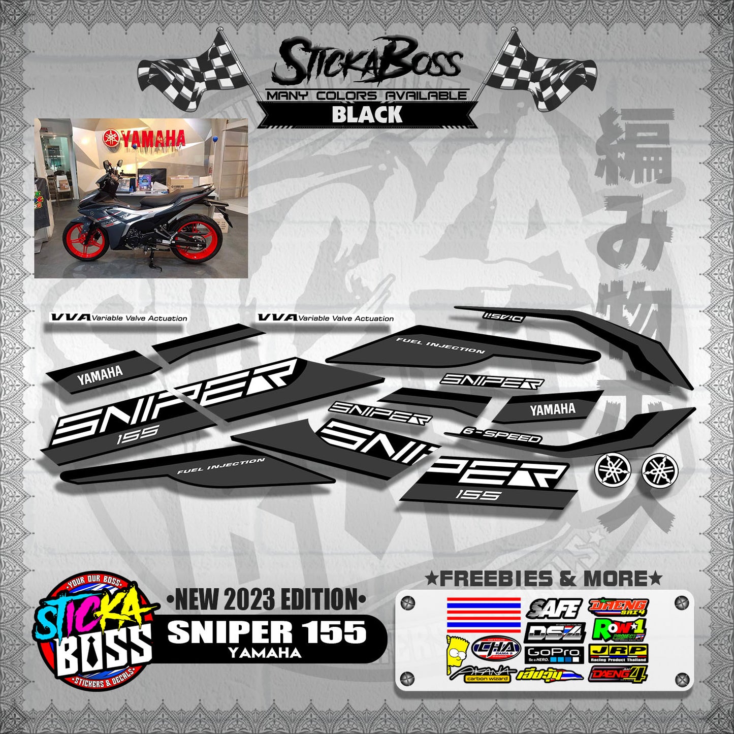 SNIPER 155 DECALS ( NEW 2023 EDITION )【WITH FREEBIES】