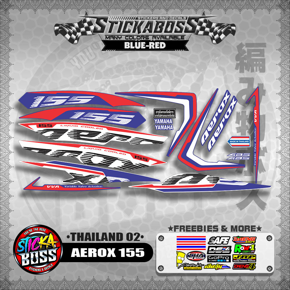 AEROX 155 2020 STOCK DECALS ( THAILAND 02 )【WITH FREEBIES】