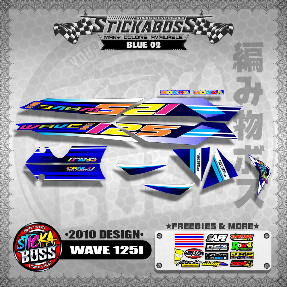 WAVE 125i STOCK DECALS ( 2010 DESIGN )【WITH FREEBIES】