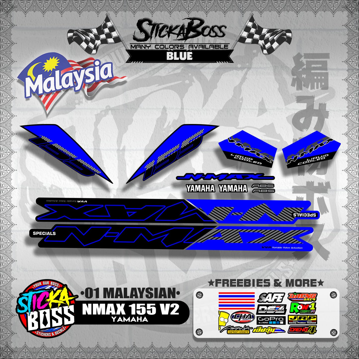 NMAX 155 V2 DECALS ( 01 MALAYSIAN ) 【WITH FREEBIES】