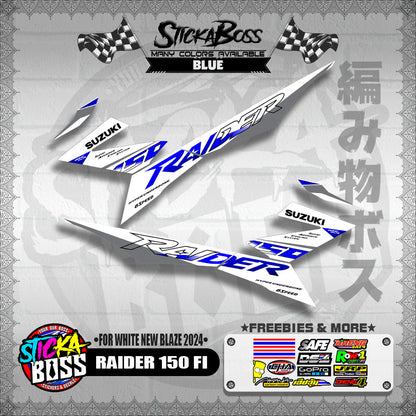 RAIDER 150 Fi STOCK DECALS ( FOR WHITE NEW BLAZE 2024 )【WITH FREEBIES】