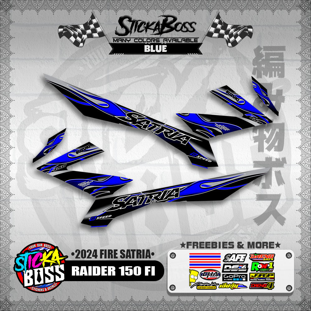 RAIDER 150 FI DECALS ( 2024 FIRE SATRIA )【WITH FREEBIES】