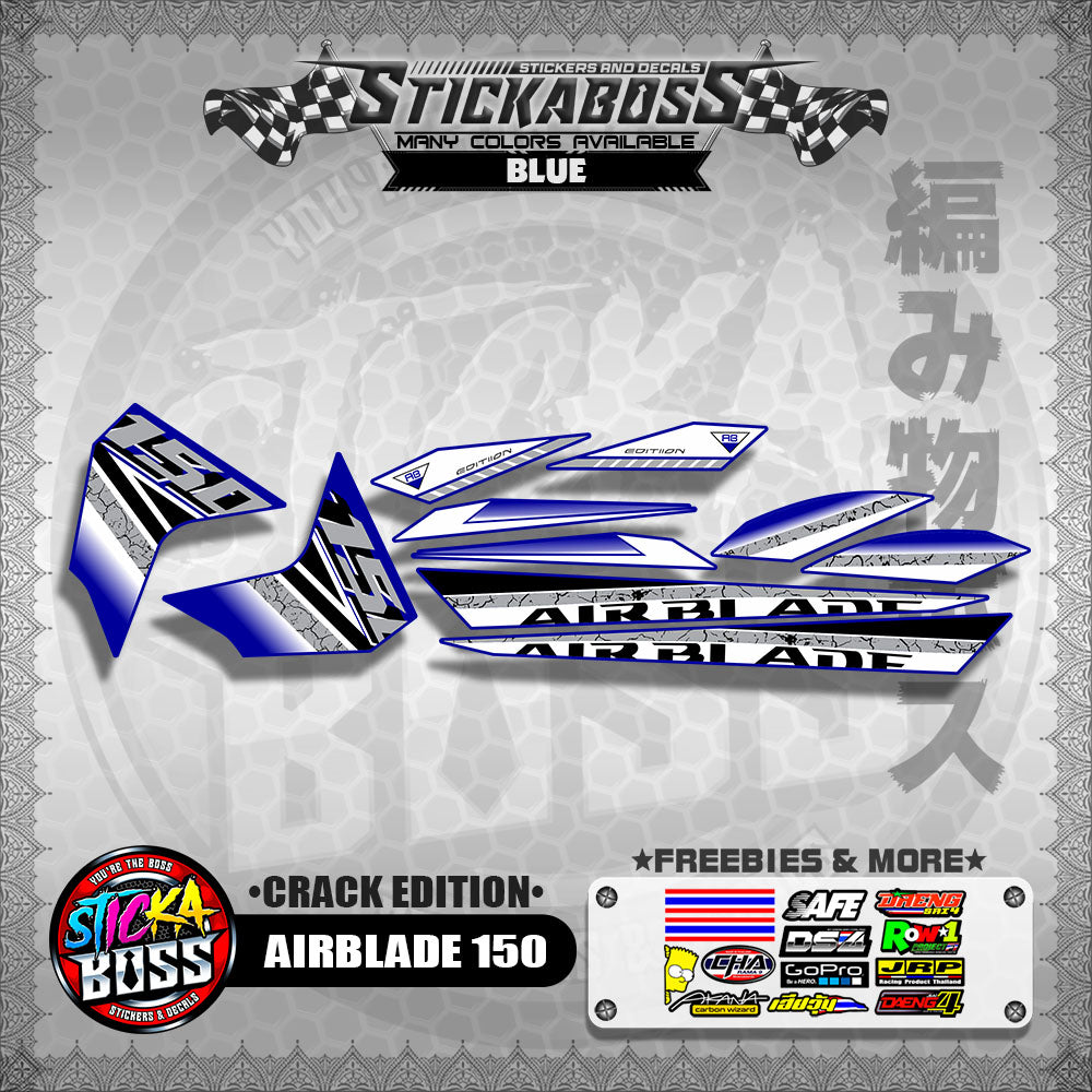 AIRBLADE 150 STOCK DECALS ( CRACK EDITION )【WITH FREEBIES】