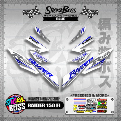 RAIDER 150 FI DECALS ( FOR WHITE R150 NEW SPIKES MOTIF )【WITH FREEBIES】