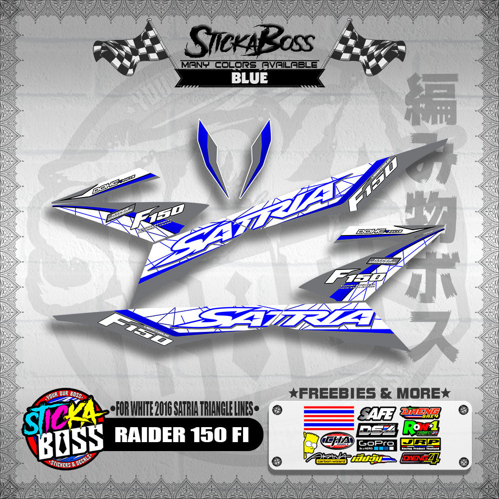 RAIDER 150 FI DECALS ( FOR WHITE 2016 SATRIA TRIANGLE LINES )【WITH FREEBIES】