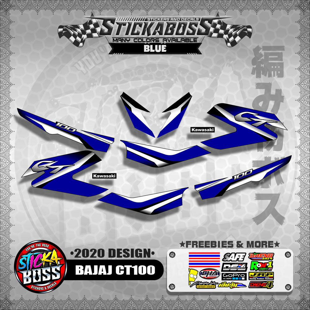 BAJAJ CT100 STOCK DECALS ( 2020 DESIGN )【WITH FREEBIES】