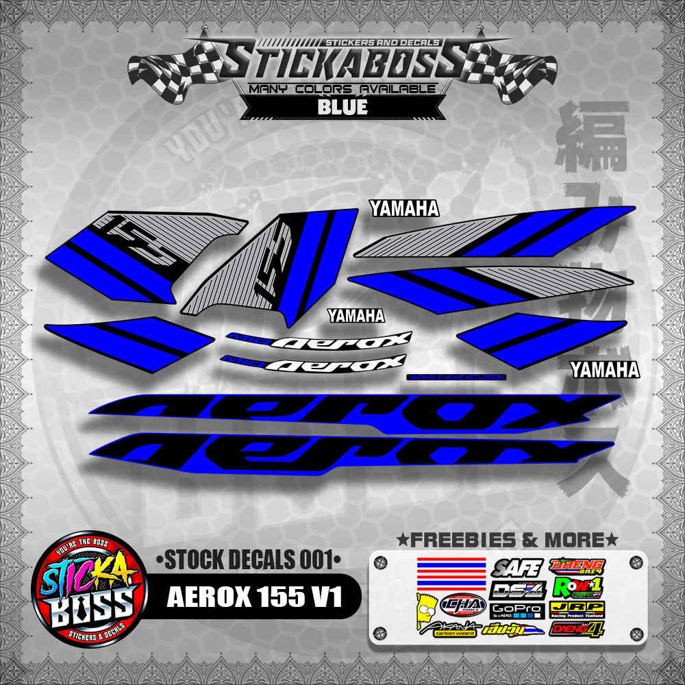 AEROX 155 V1 ( STOCK DECALS 001 )【WITH FREEBIES】