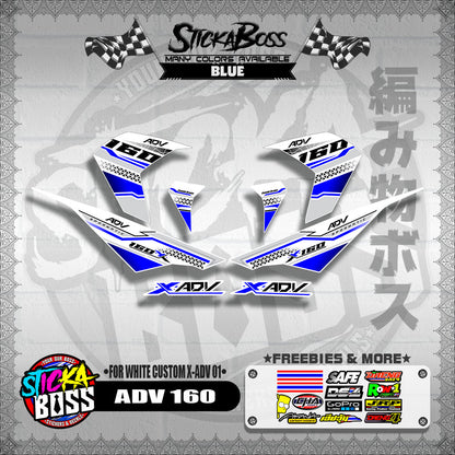 ADV 160 DECALS ( FOR WHITE CUSTOM X-ADV 01 )【WITH FREEBIES】