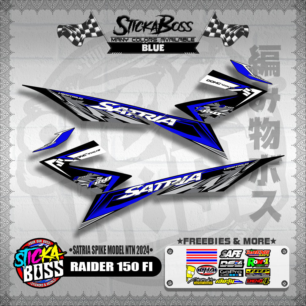 RAIDER 150 Fi DECALS ( SATRIA SPIKE MODEL NTN 2024 ) [ PREMIUM GLOSSY LAMINATED ]【WITH FREEBIES】