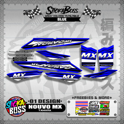 NOUVO MX STOCK DECALS ( 01 DESIGN )【WITH FREEBIES】