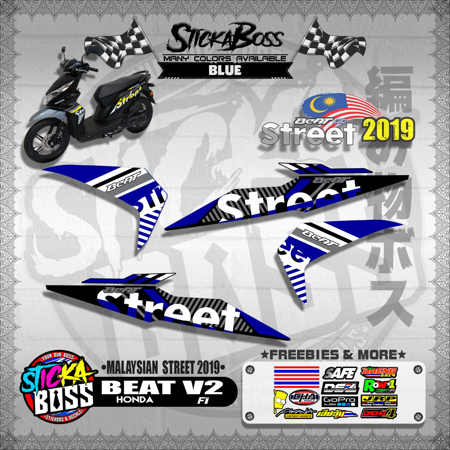 BEAT Fi V2 DECALS ( MALAYSIAN STREET 2019 )【WITH FREEBIES】