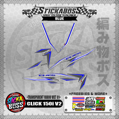 【PREMIUM UV PRINT】TRANSPARENT CLICK 150i V2 DECALS ( VARIO VIET 01 )【WITH FREEBIES】