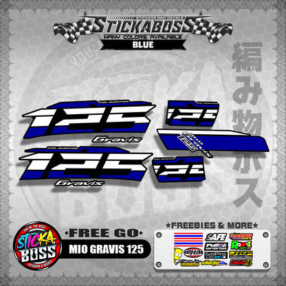 MIO GRAVIS 125 STOCK DECALS  ( FREE GO )【WITH FREEBIES】