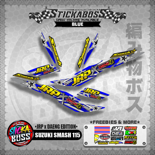 Suzuki Smash 115 (JRP x DAENG EDITION) BLUE - Sticker Decals【PREMIUM GLOSSY LAMINATED】