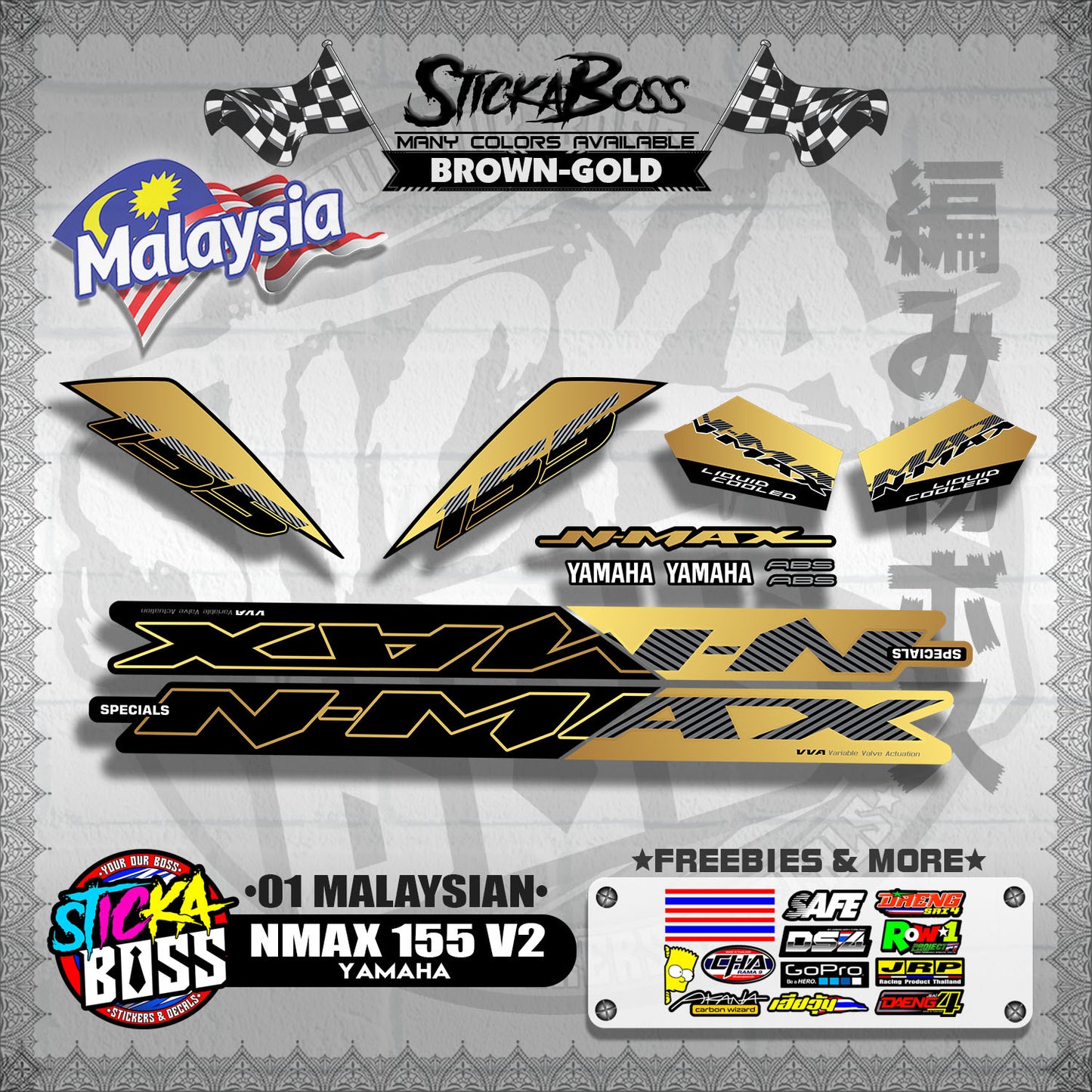 NMAX 155 V2 DECALS ( 01 MALAYSIAN ) 【WITH FREEBIES】