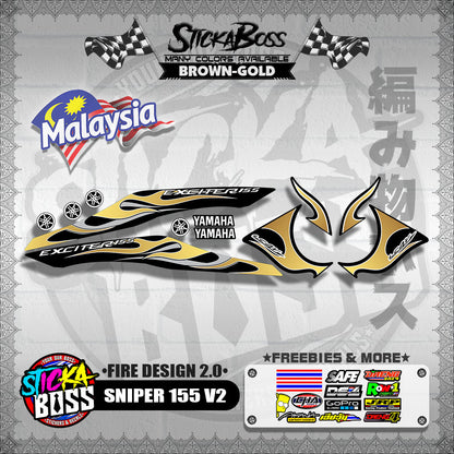 SNIPER 155 V2 MALAYSIAN DECALS ( FIRE DESIGN 2.0 )【WITH FREEBIES】