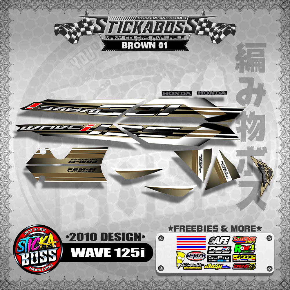 WAVE 125i STOCK DECALS ( 2010 DESIGN )【WITH FREEBIES】