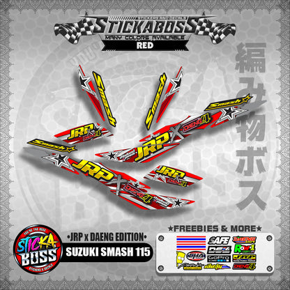 Suzuki Smash 115 (JRP x DAENG EDITION) RED - Sticker Decals【PREMIUM GLOSSY LAMINATED】