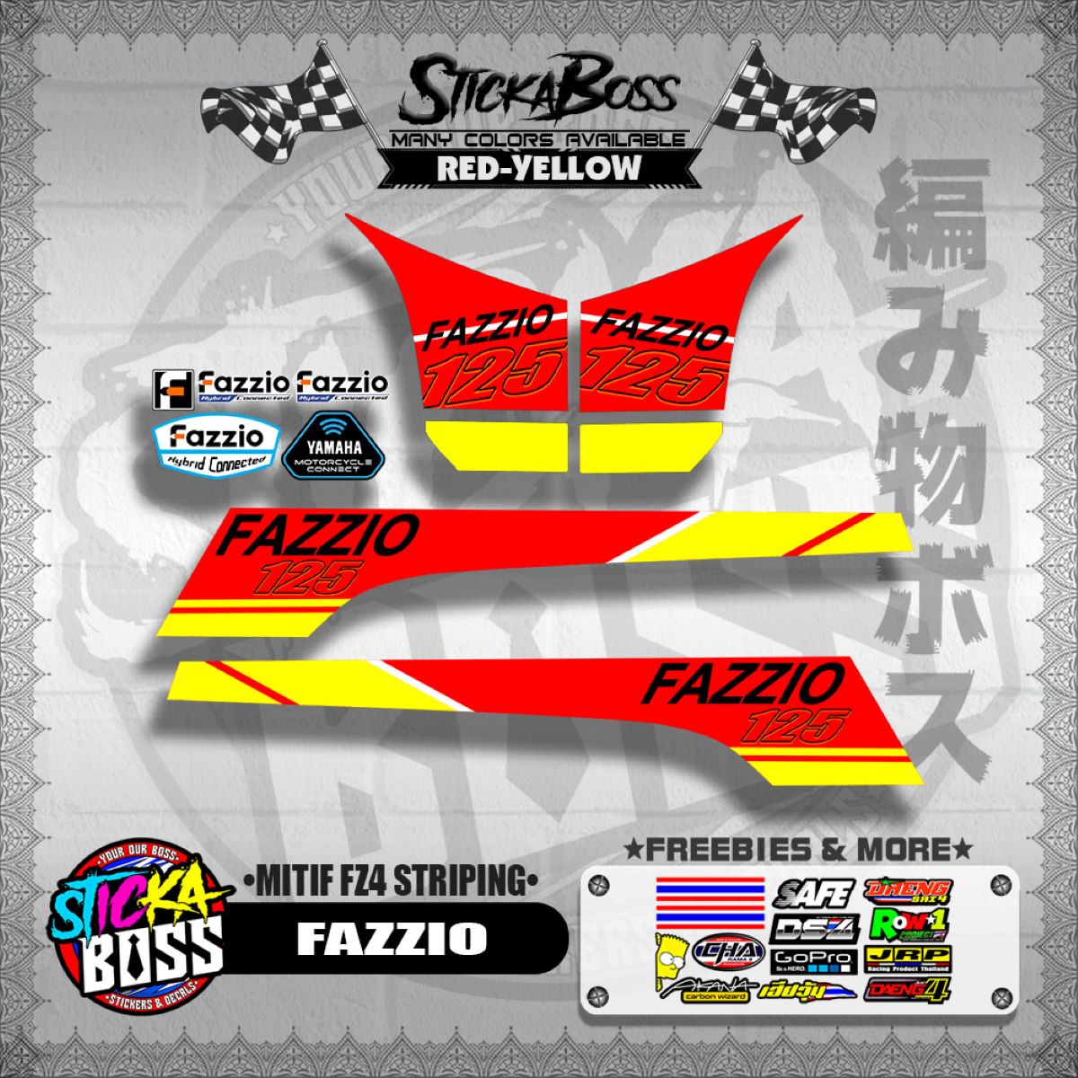 FAZZIO DECALS ( MITIF FZ4 STRIPING )【WITH FREEBIES】