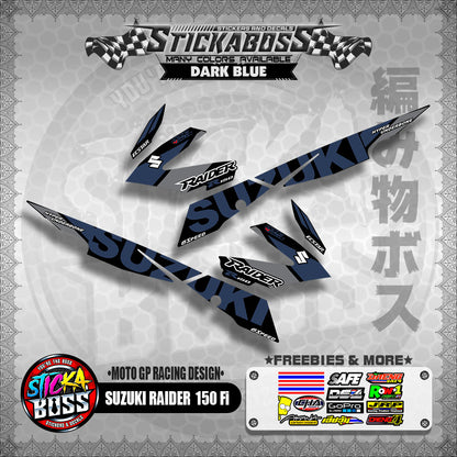 Suzuki Raider 150 Fi Decals DARK BLUE ( MotoGP Racing Design )【WITH FREEBIES】