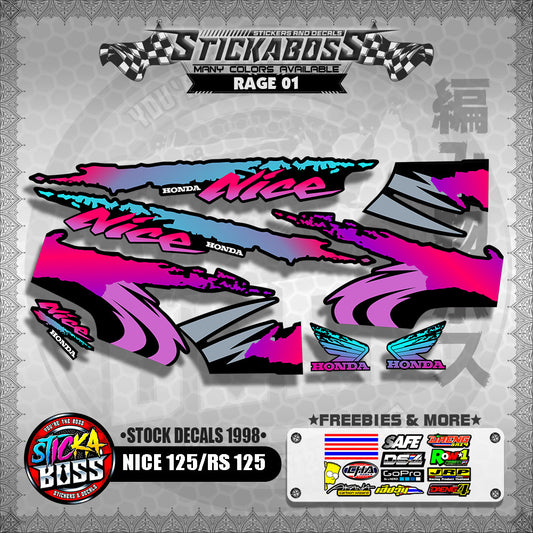 NICE 125 / RS 125 ( STOCK DECALS 1998 )【WITH FREEBIES】