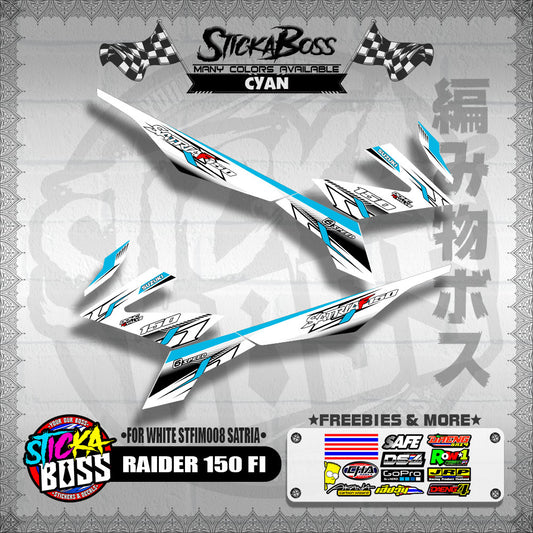 RAIDER 150 FI DECALS ( FOR WHITE STFIM008 SATRIA ) [ PREMIUM GLOSSY LAMINATED ]【WITH FREEBIES】