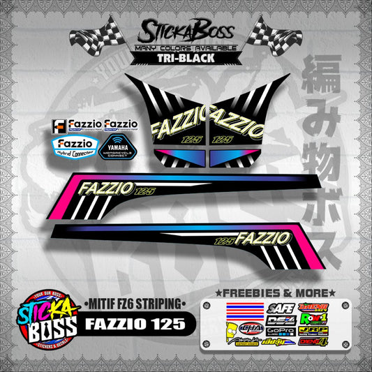 FAZZIO 125 DECALS ( MITIF FZ6 STRIPING )【WITH FREEBIES】