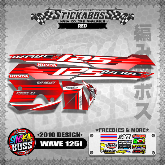 WAVE 125i STOCK DECALS ( 2010 DESIGN )【WITH FREEBIES】