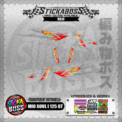 【PREMIUM UV PRINT】TRANSPARENT MIO SOUL I 125 GT DECALS ( TRANSPARENT HOTWHEELS )【WITH FREEBIES】