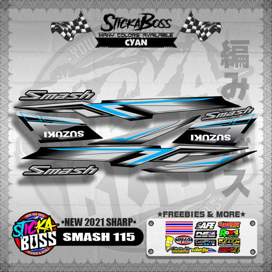 SMASH 115 STOCK DECALS ( NEW 2021 SHARP )【WITH FREEBIES】