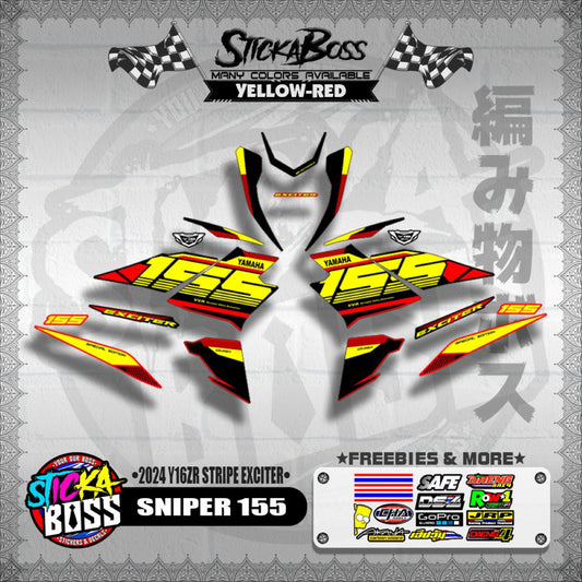 SNIPER 155 DECALS ( 2024 Y16ZR STRIPE EXCITER )【WITH FREEBIES】