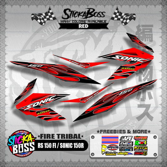 RS 150 FI / SONIC 150R DECALS ( FIRE TRIBAL )【WITH FREEBIES】