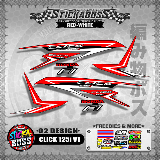 CLICK 125I V1 STOCK DECALS ( 02 DESIGN )【WITH FREEBIES】