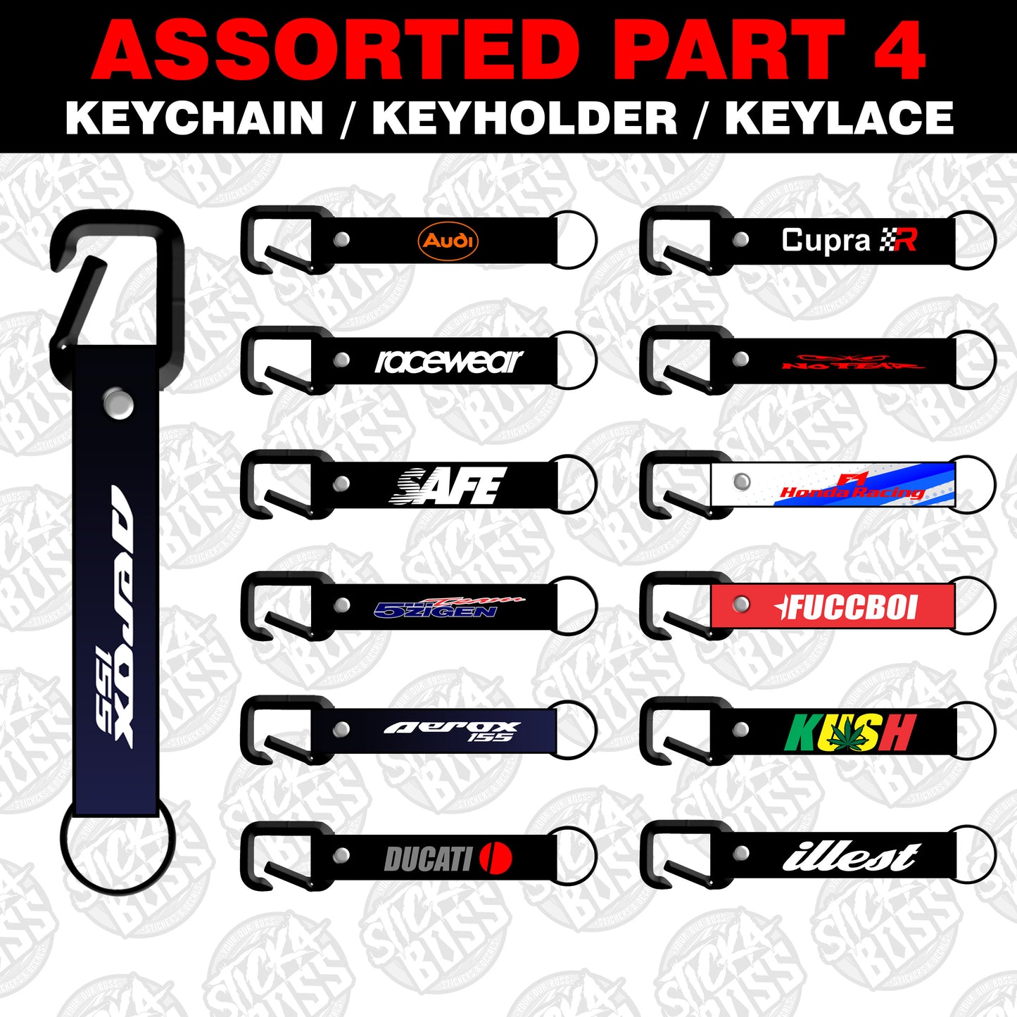 ASSORTED PART 4 KEYCHAIN / KEYHOLDER / KEYLACE