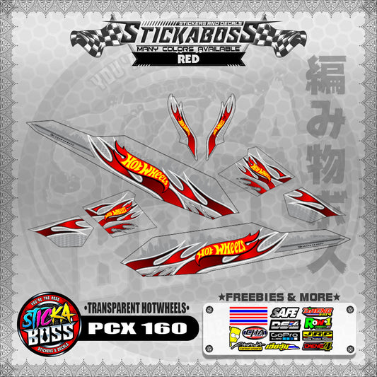 【PREMIUM UV PRINT】TRANSPARENT PCX 160 DECALS ( TRANSPARENT HOTWHEELS )【WITH FREEBIES】