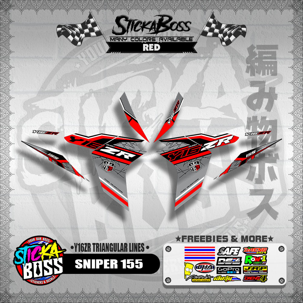 SNIPER 155 DECALS ( Y16ZR TRIANGULAR LINES )【WITH FREEBIES】