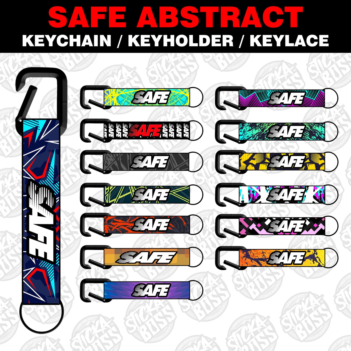 SAFE ABSTRACT KEYCHAIN / KEYHOLDER / KEYLACE (SOLD PER PIECE)