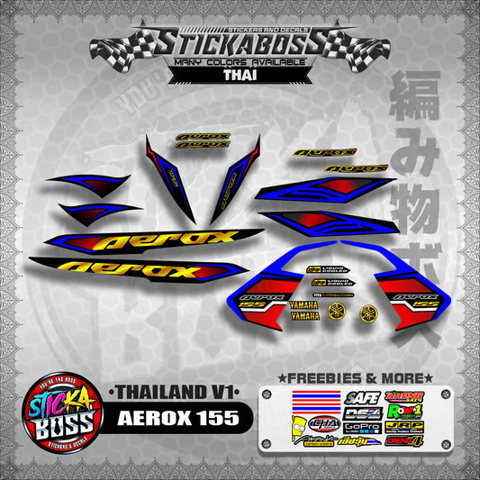 AEROX 155 2020 STOCK DECALS ( THAILAND V1 )【WITH FREEBIES】