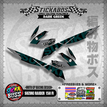 Suzuki Raider 150 Fi Decals DARK GREEN ( MotoGP Racing Design )【WITH FREEBIES】