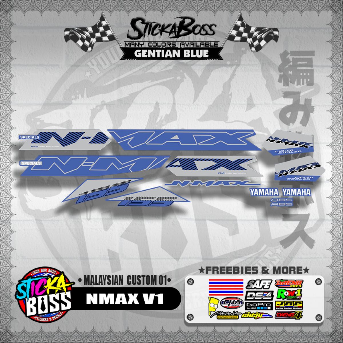 NMAX V1 DECALS ( MALAYSIAN  CUSTOM 01 )【WITH FREEBIES】