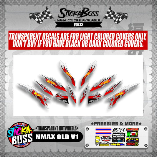 NMAX OLD V1 DECALS ( TRANSPARENT HOTWHEELS )【WITH FREEBIES】