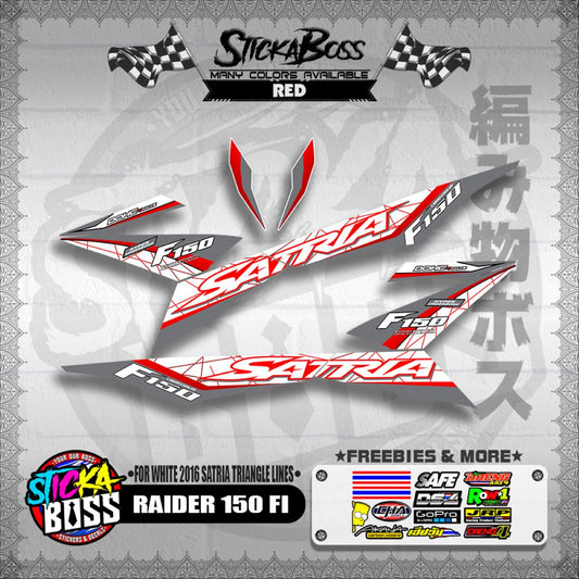 RAIDER 150 FI DECALS ( FOR WHITE 2016 SATRIA TRIANGLE LINES )【WITH FREEBIES】