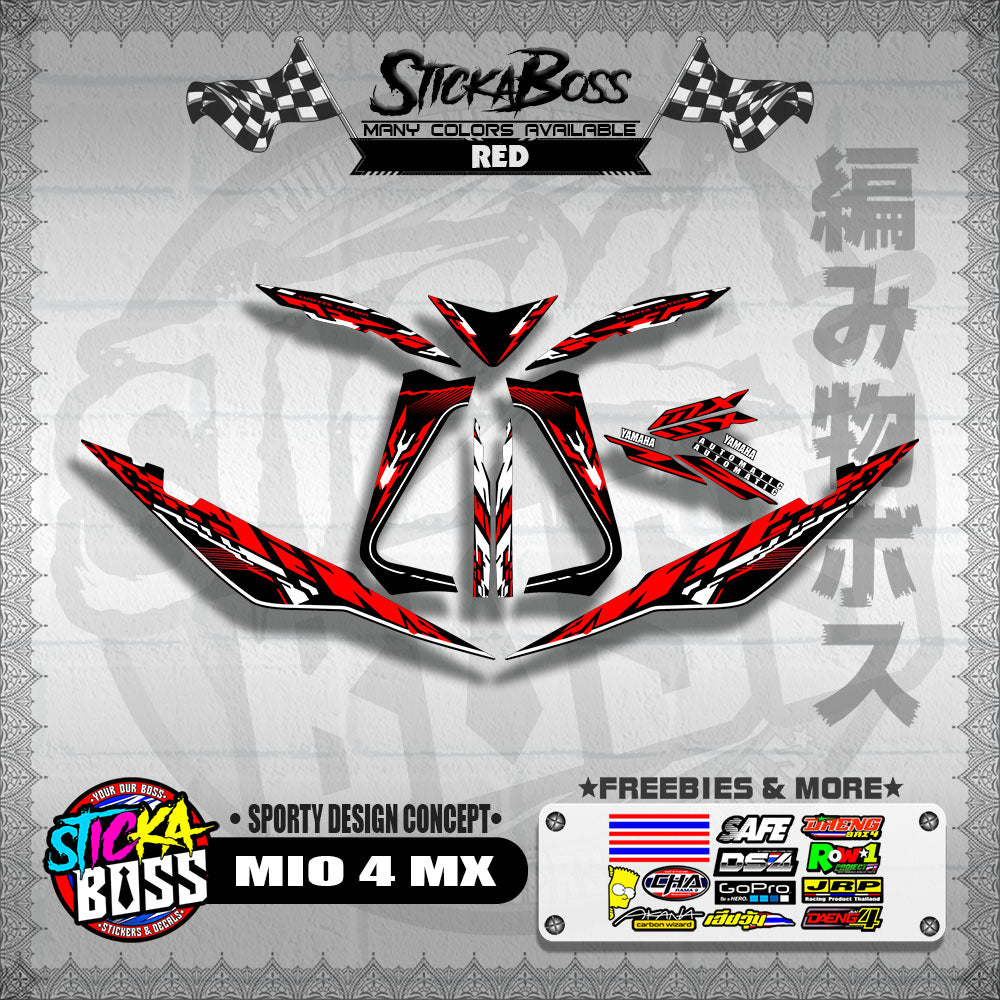 MIO 4 MX DECALS ( SPORTY DESIGN CONCEPT )【WITH FREEBIES】