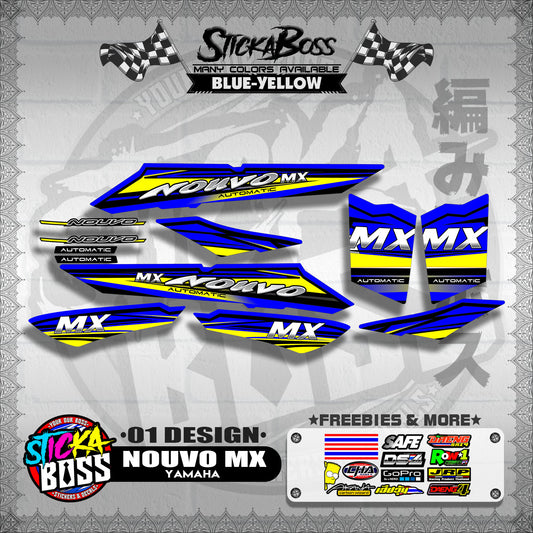 NOUVO MX STOCK DECALS ( 01 DESIGN )【WITH FREEBIES】