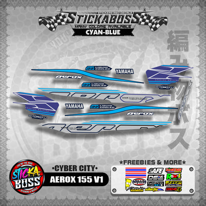 AEROX 155 V1 DECALS ( CYBER CITY )【WITH FREEBIES】