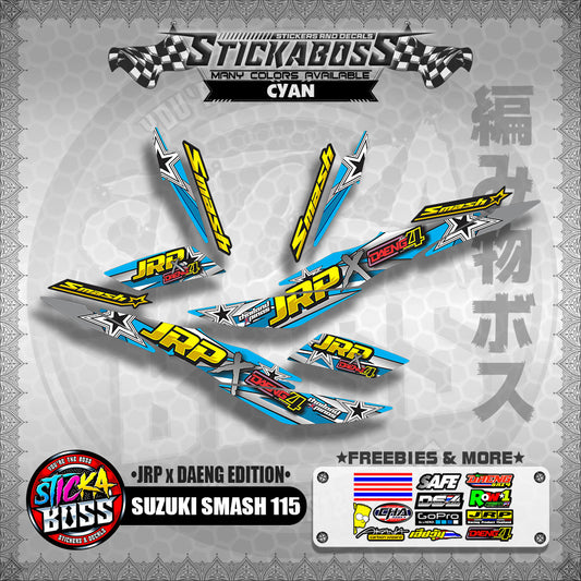 Suzuki Smash 115 (JRP x DAENG EDITION) CYAN - Sticker Decals【PREMIUM GLOSSY LAMINATED】