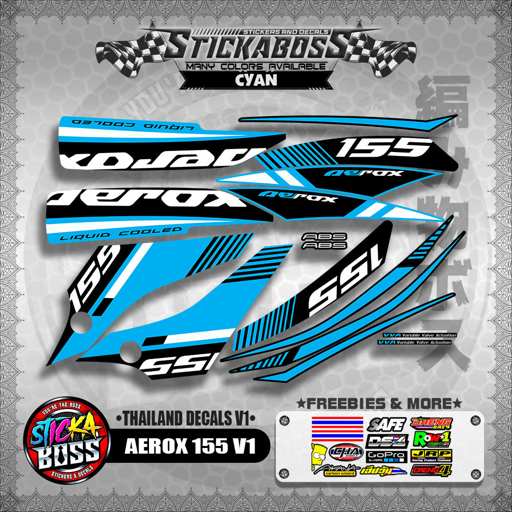 AEROX 155 V1 ( THAILAND DECALS V1 )【WITH FREEBIES】