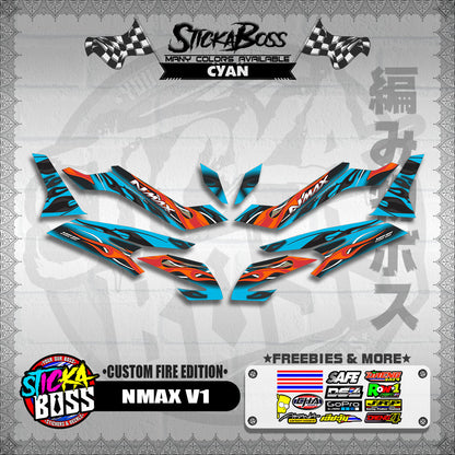 NMAX V1 DECALS ( CUSTOM FIRE EDITION )【WITH FREEBIES】