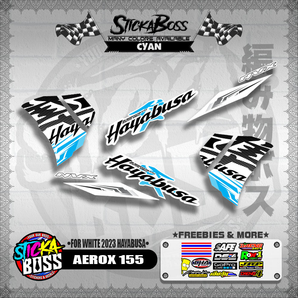 AEROX 155 DECALS ( FOR WHITE 2023 HAYABUSA )【WITH FREEBIES】